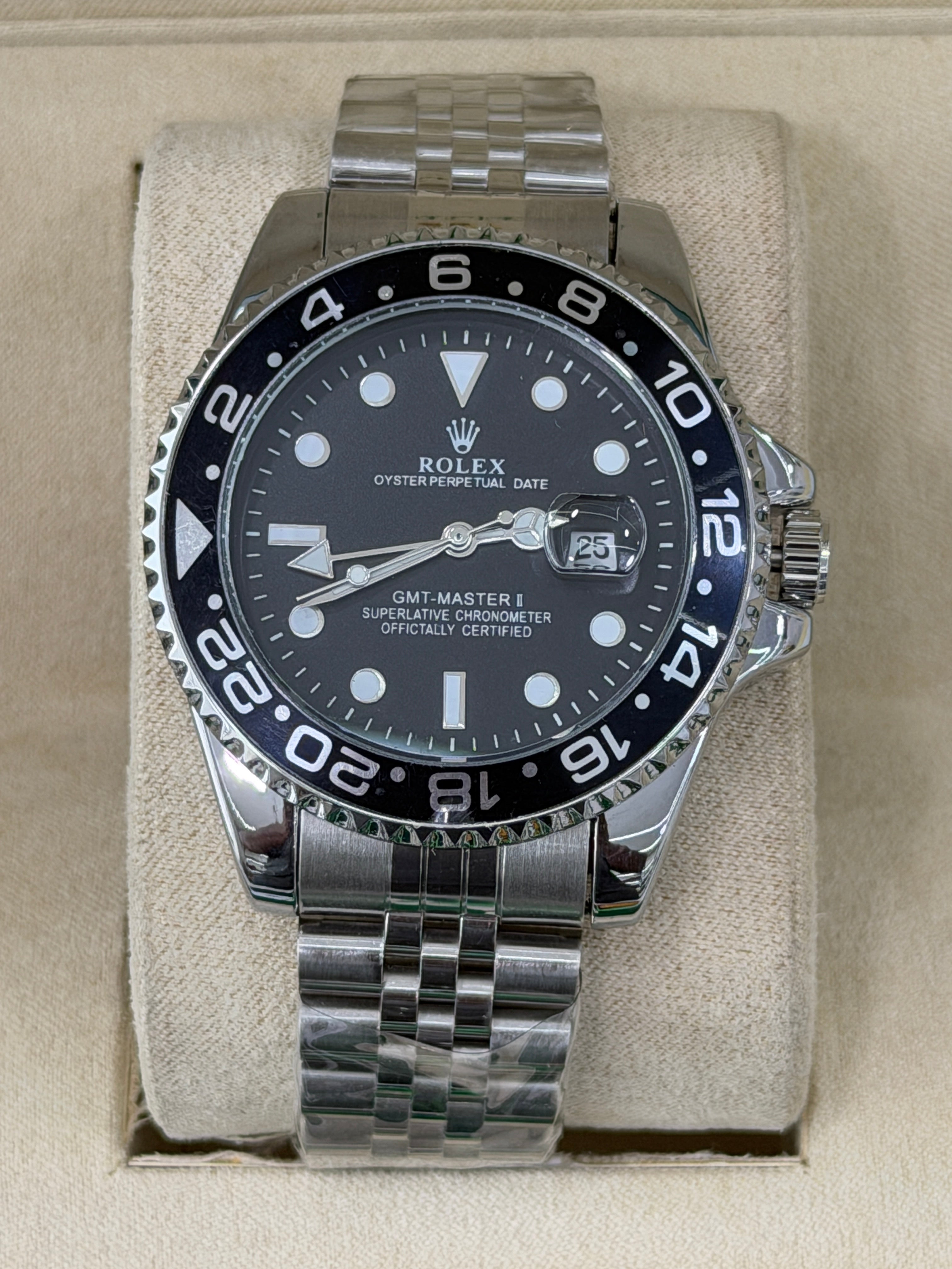 Premium Silver GMT Style Watch – Men