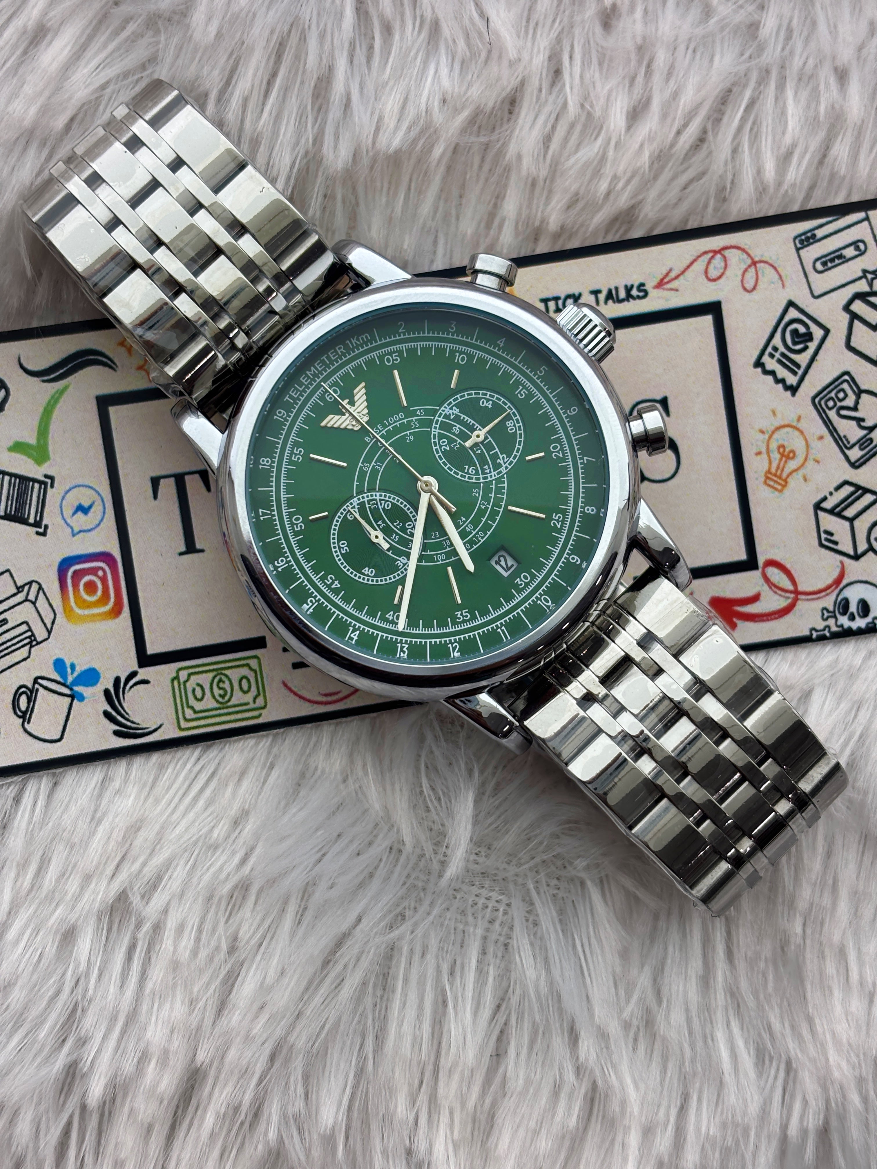 Premium Green Multifunction Luxury Watch – Men