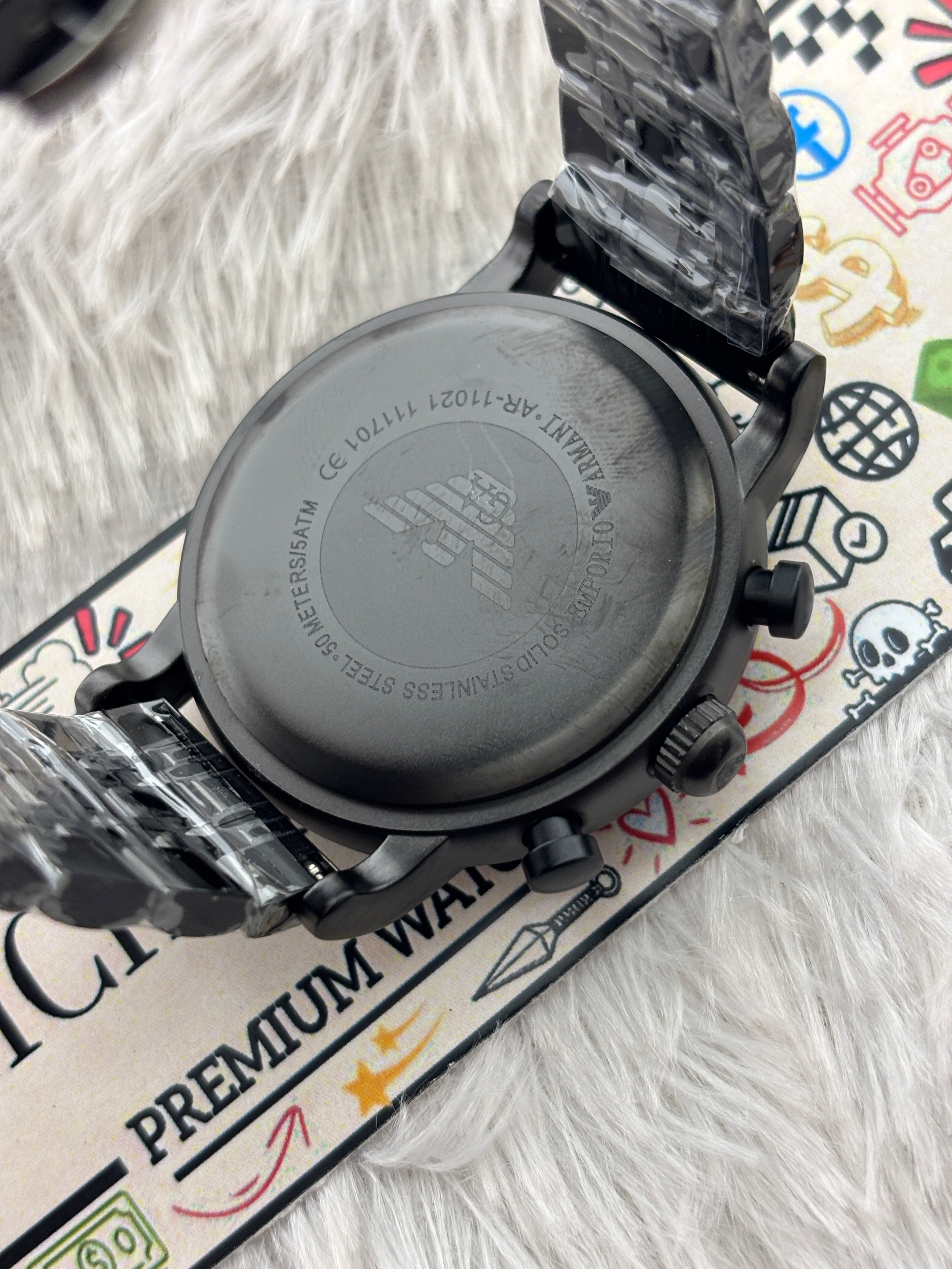 Premium Black Multifunction Luxury Watch – Men