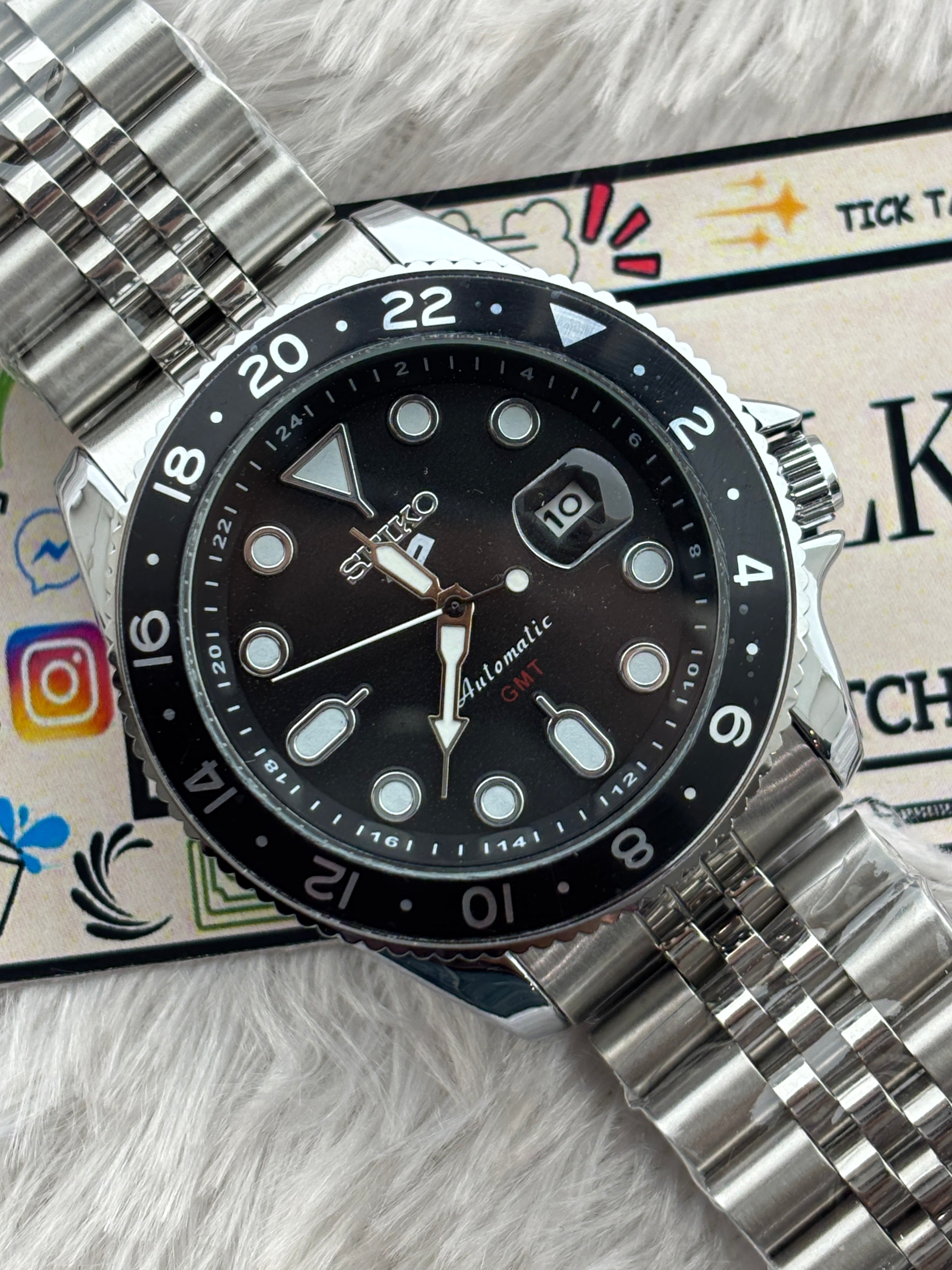 Premium Black GMT Automatic Luxury Watch – Men