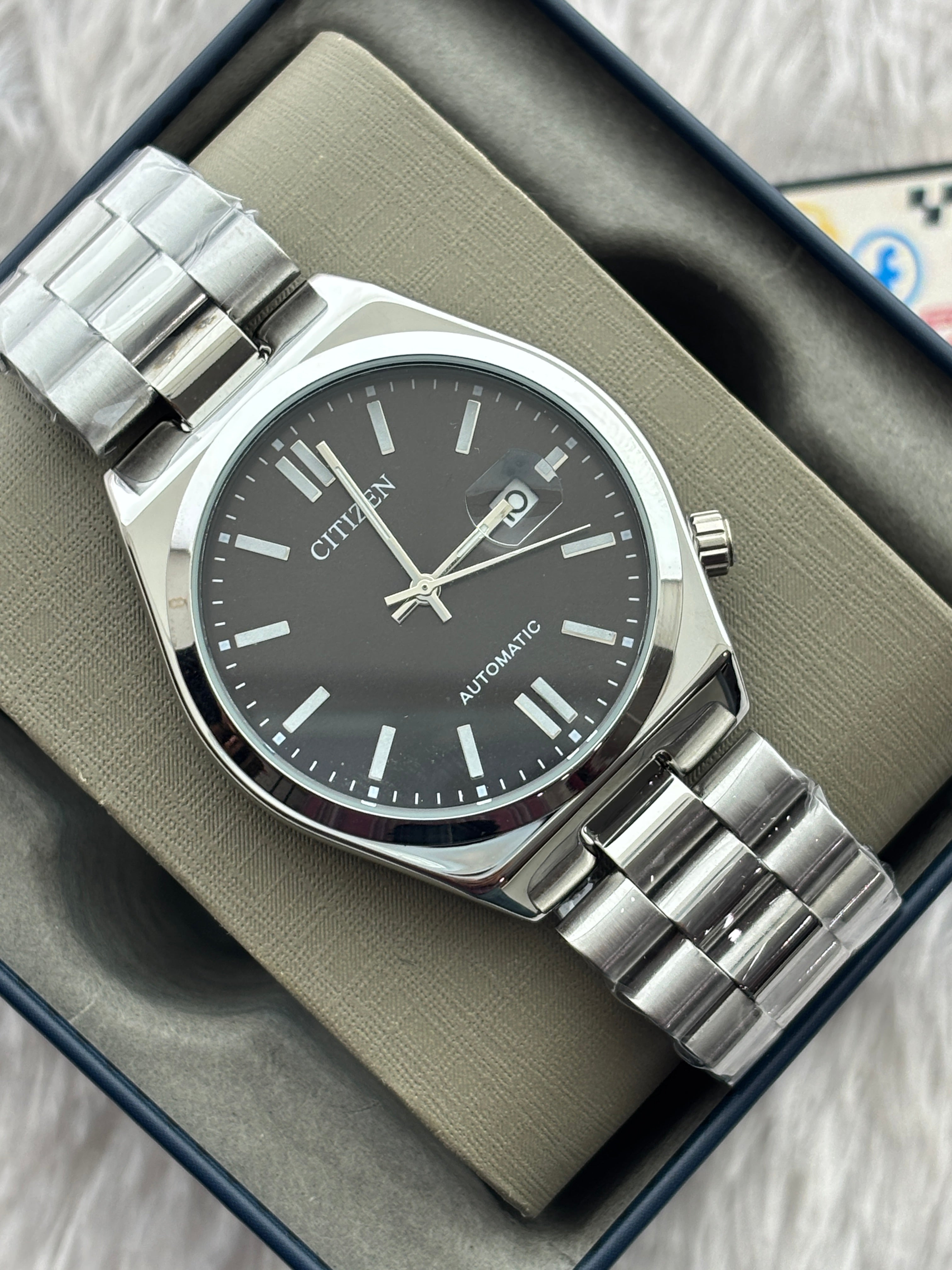 Premium Black Automatic Luxury Watch – Men
