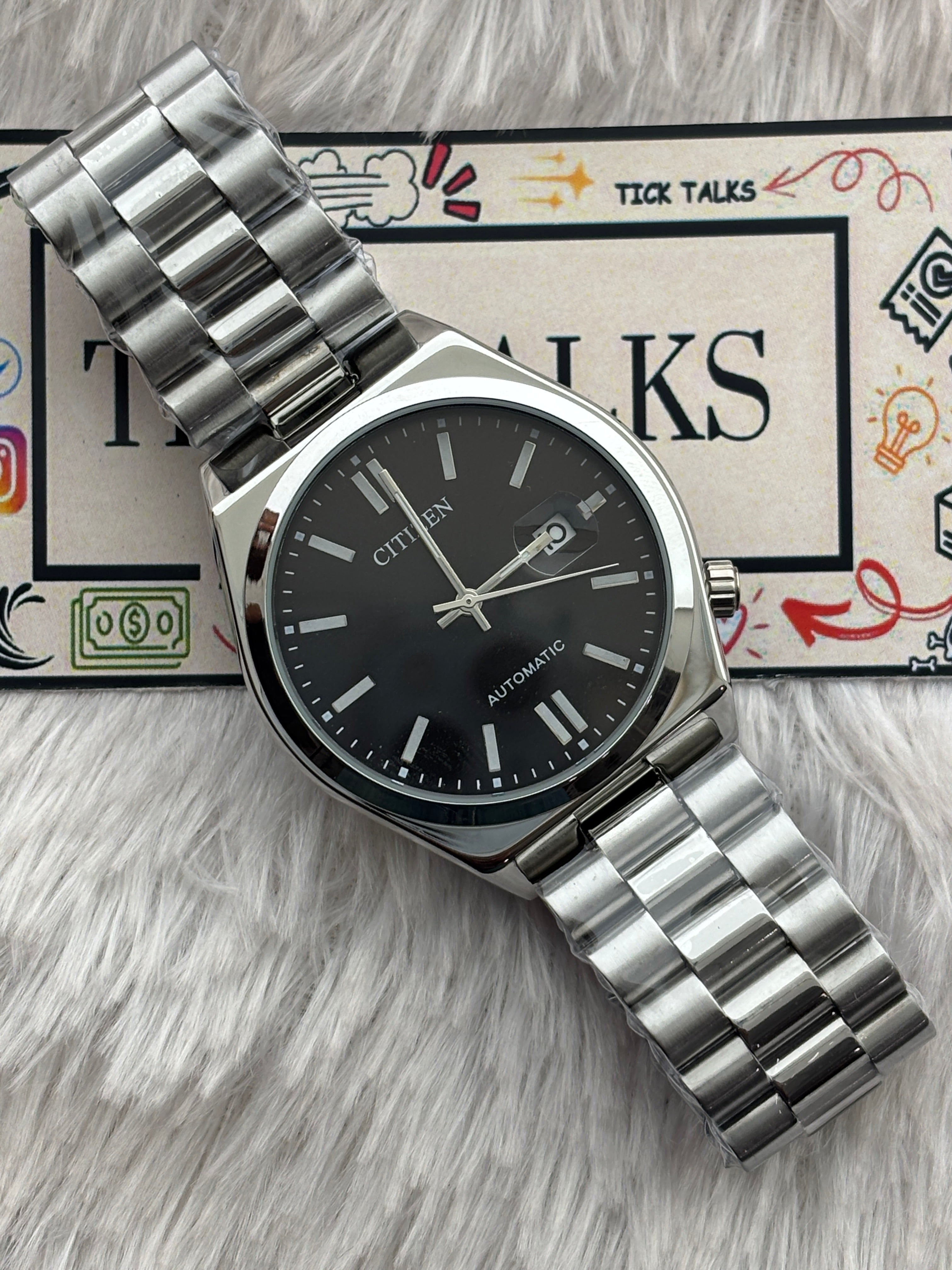 Premium Black Automatic Luxury Watch – Men