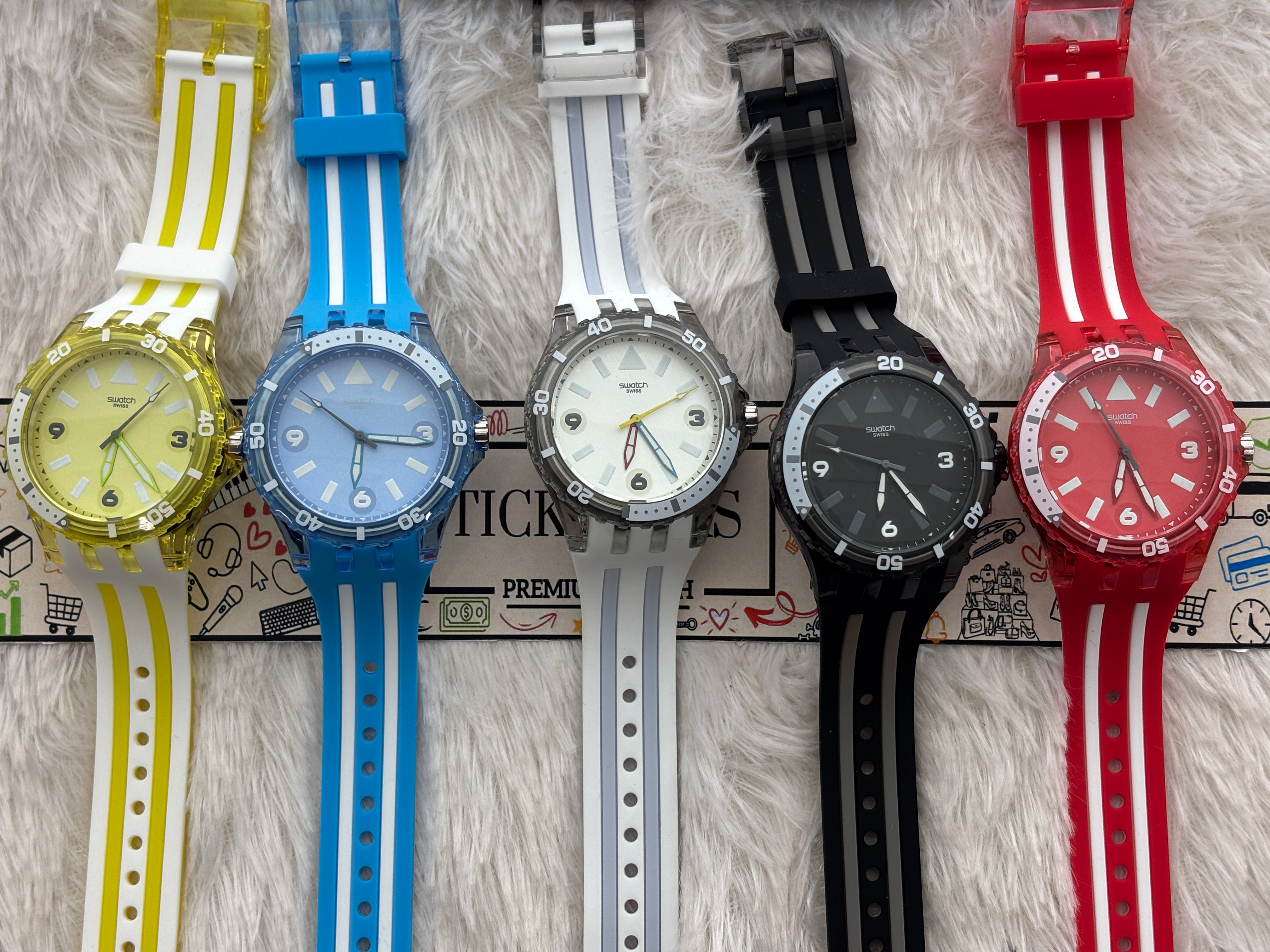 Blue Transparent Sport Men’s Watch with Silicone Strap