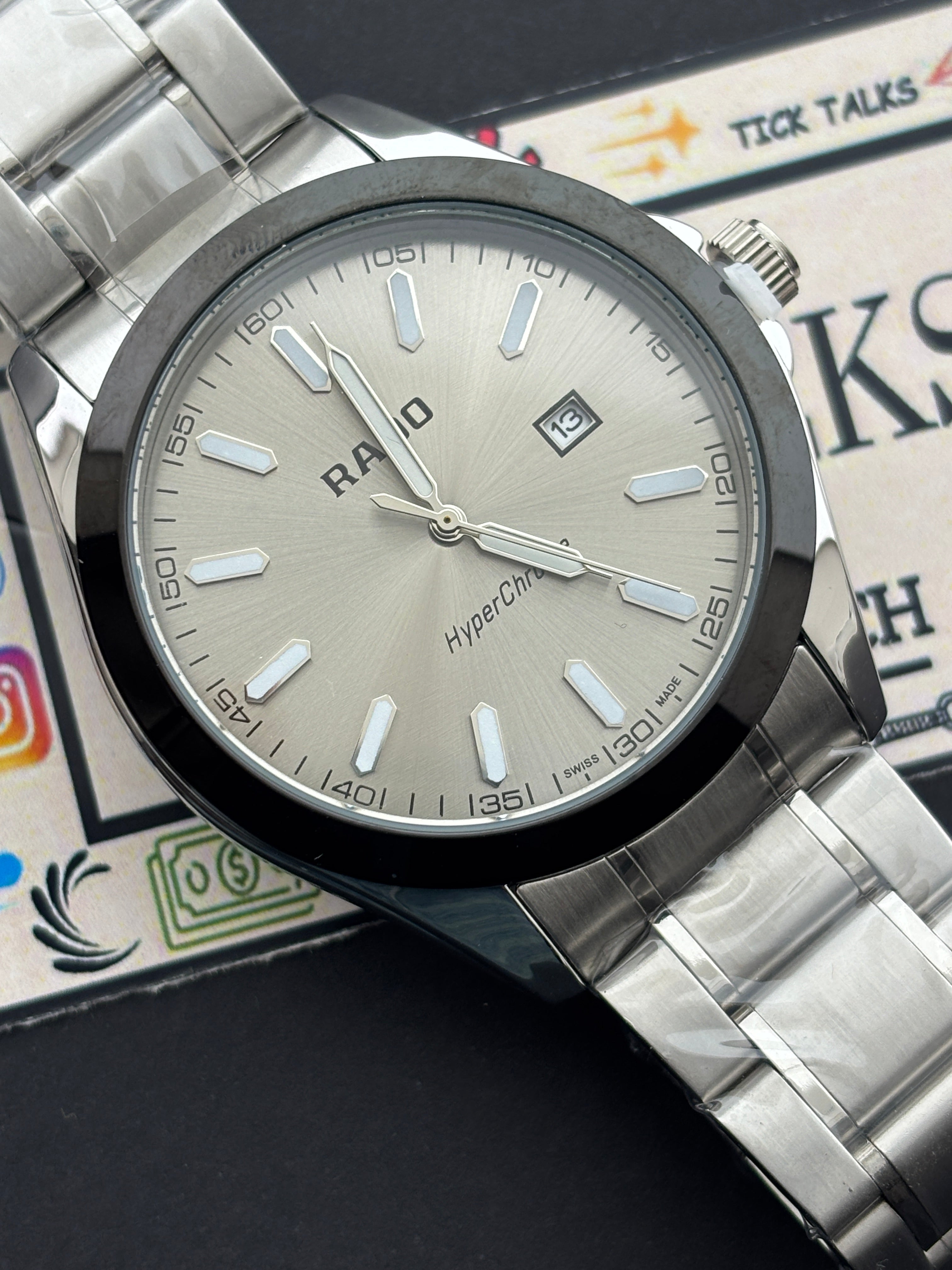 Premium Silver White Dial Luxury Watch Steel Bracelet – Men