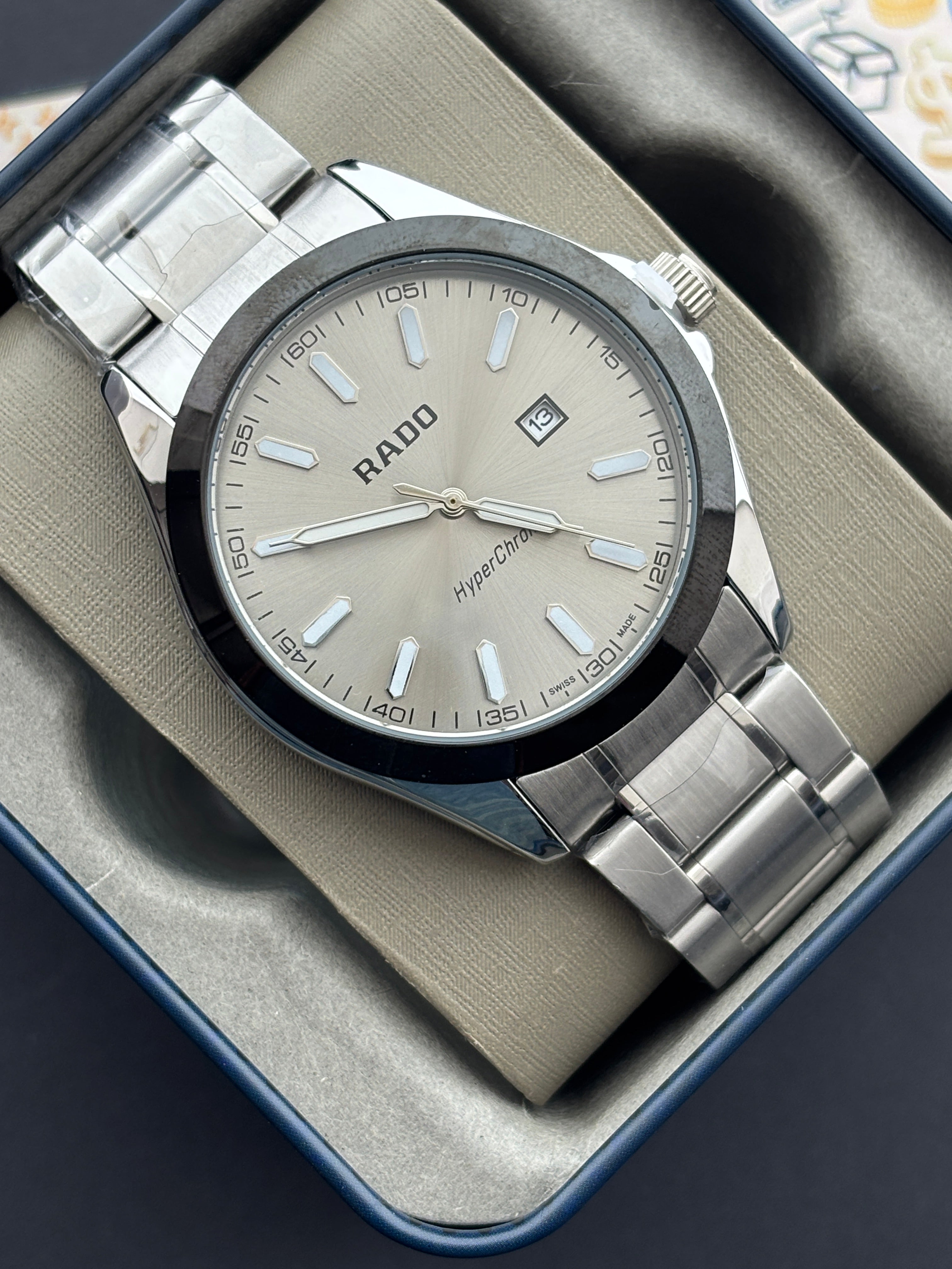 Premium Silver White Dial Luxury Watch Steel Bracelet – Men