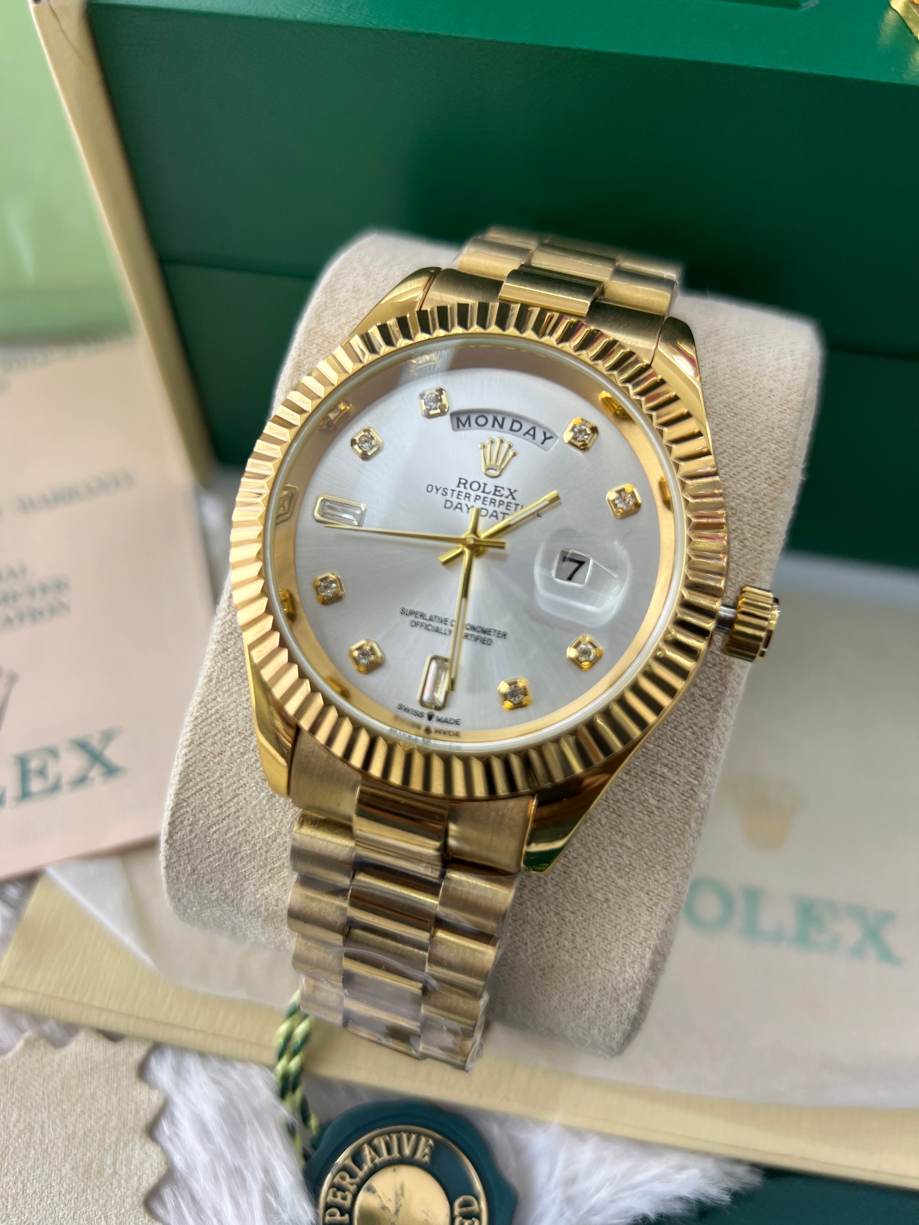 Centrix Gold Diamond Day-Date Watch