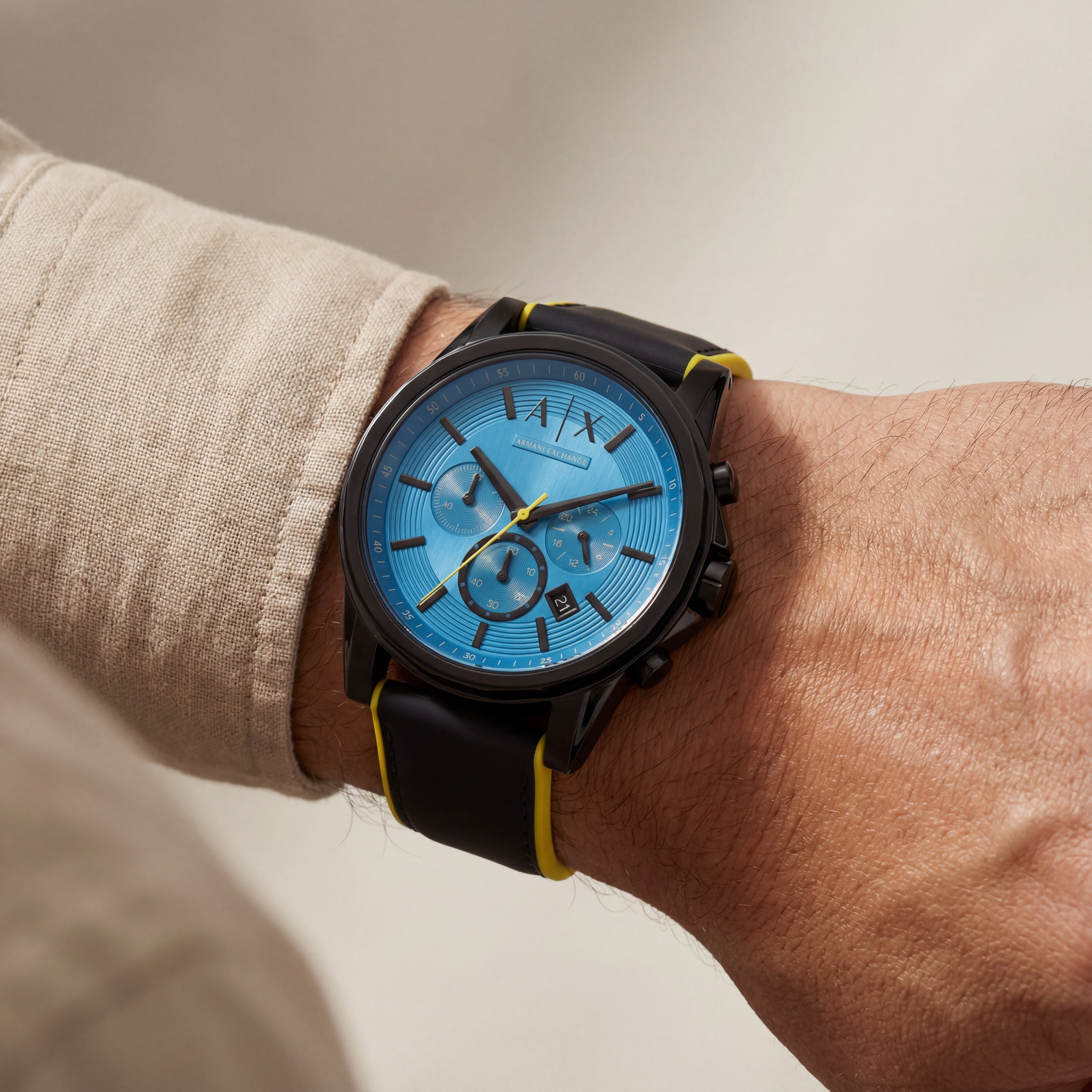 Turbo Blue Sport Chronograph Black Strap Watch