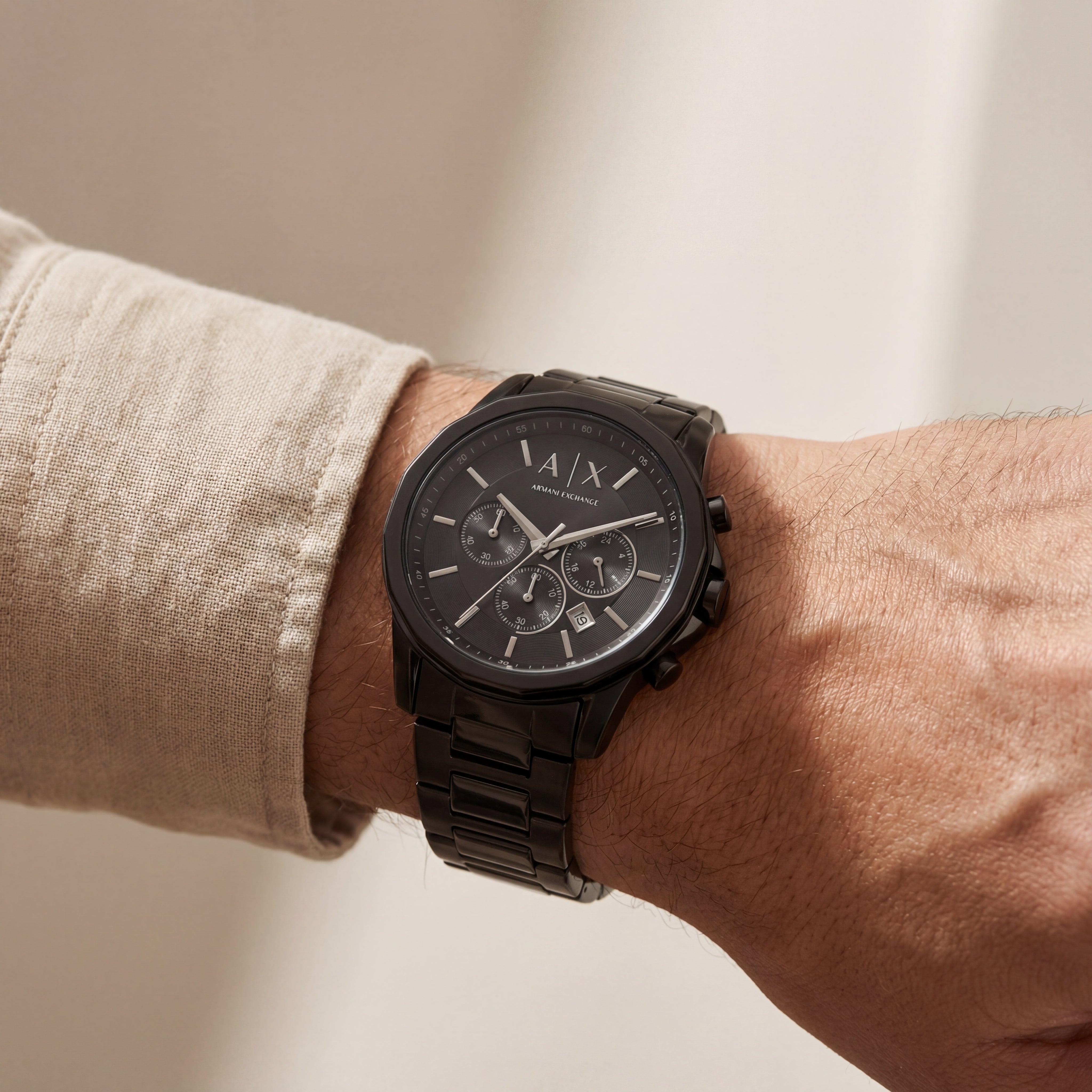 Centrix All-Black Chronograph Steel Watch