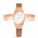 LINJIE Luxury Rose-Gold Crystal Mesh Women’s Watch