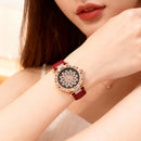 Women’s Luxury Rose-Gold Floral Crystal Dial Watch