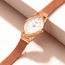 LINJIE Luxury Rose-Gold Crystal Mesh Women’s Watch