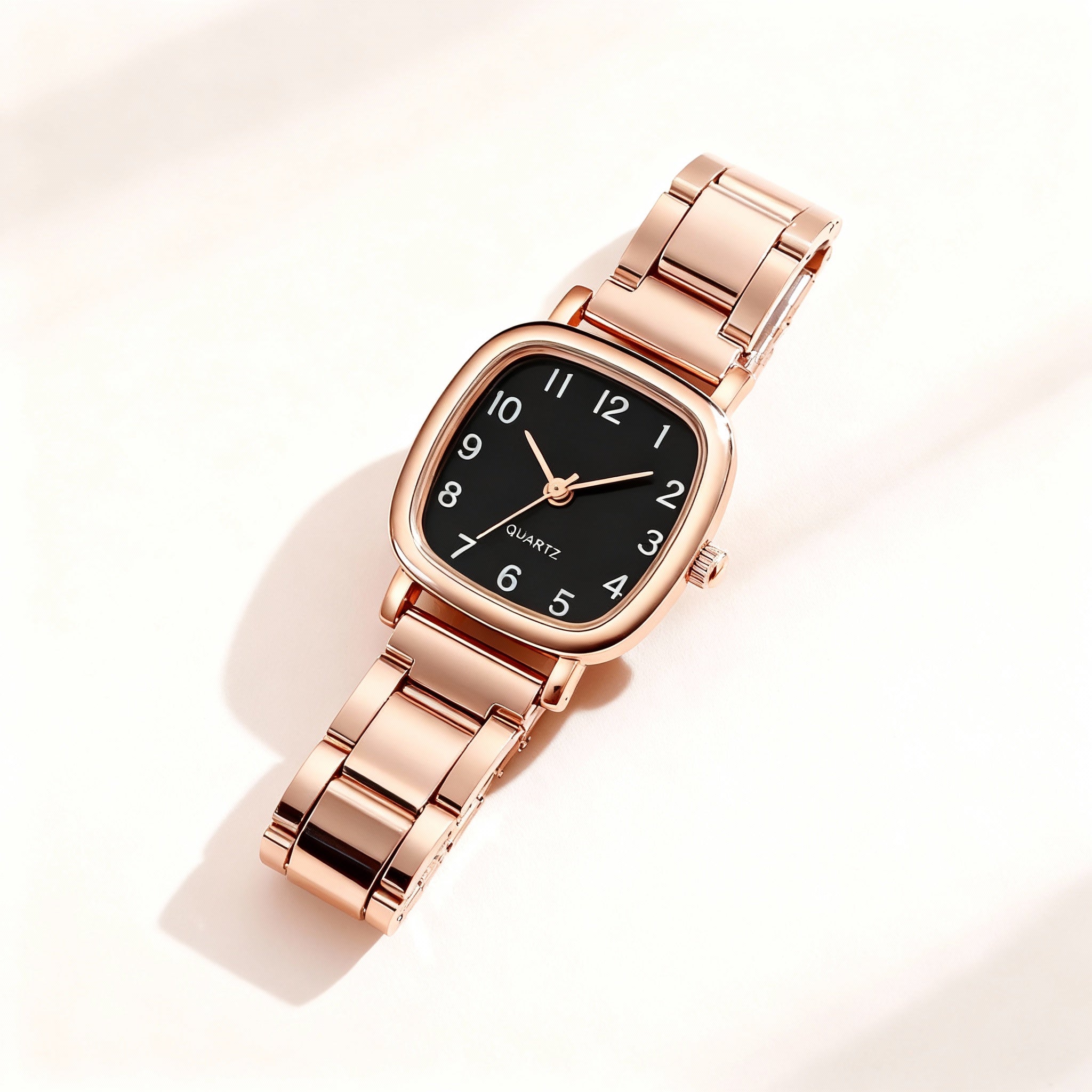 Women’s Elegant Rose-Gold Square Dial Bracelet Watch
