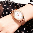 LINJIE Luxury Rose-Gold Crystal Mesh Women’s Watch