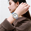 Women’s Woven Pastel Strap Square Dial Watch