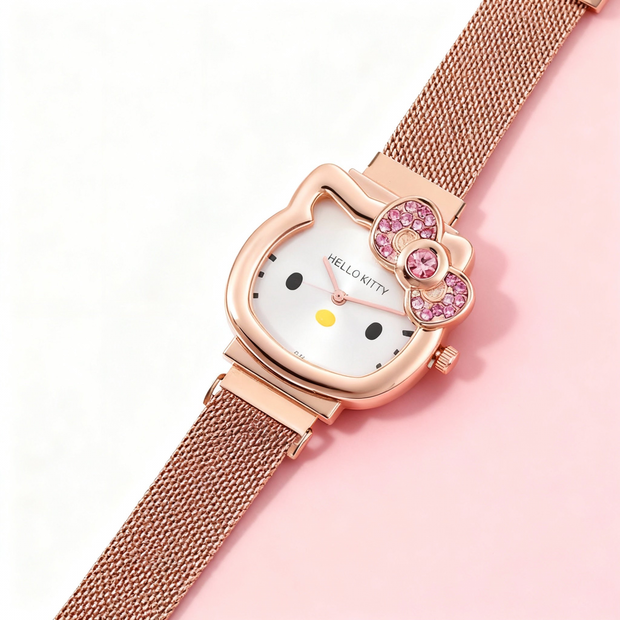 Hello Kitty Rose-Gold Crystal Bow Women’s Watch