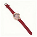 Women’s Luxury Rose-Gold Floral Crystal Dial Watch