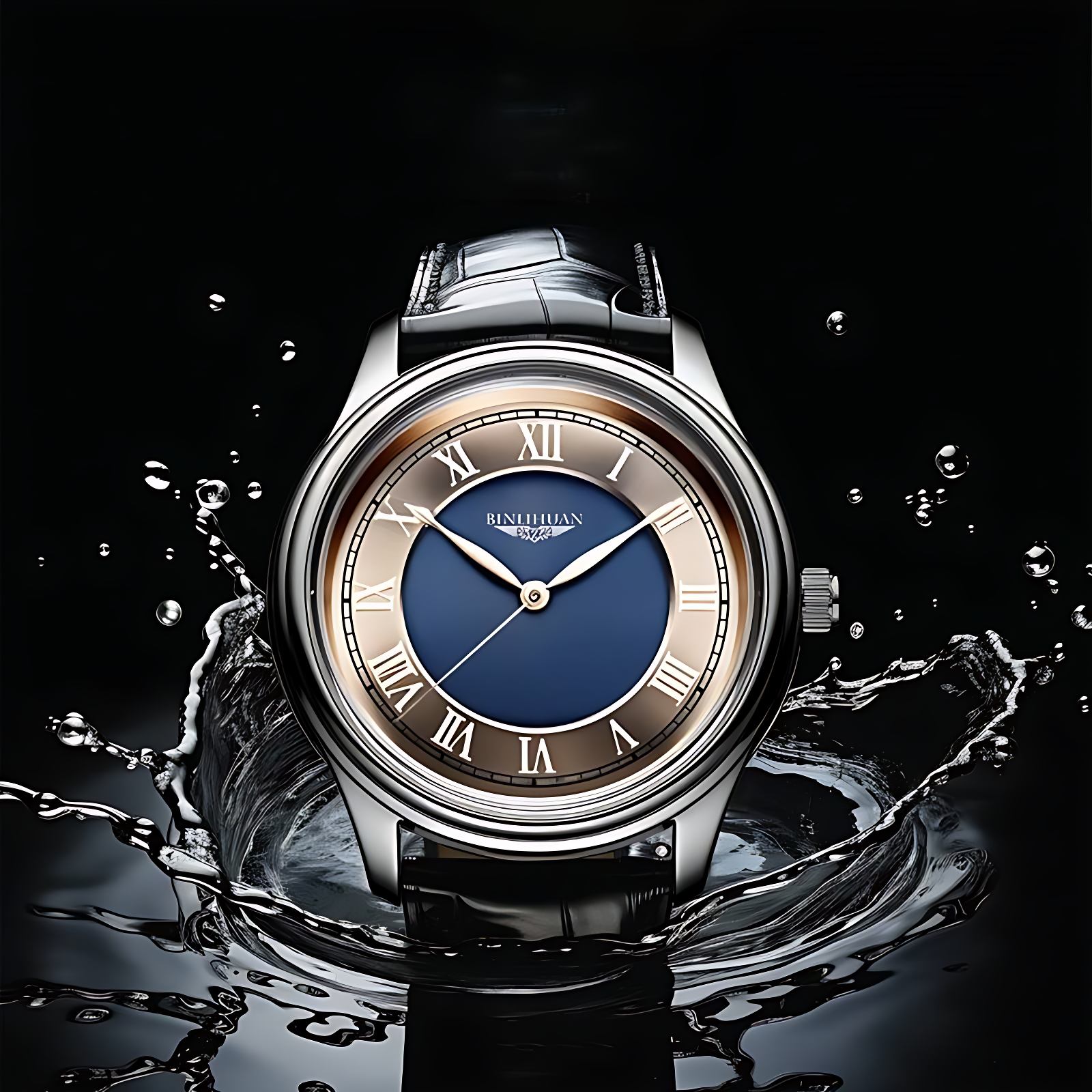 Men’s Luxury Roman Dial Classic Blue Watch