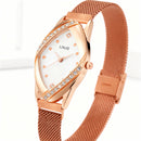 LINJIE Luxury Rose-Gold Crystal Mesh Women’s Watch
