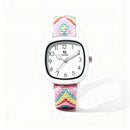 Women’s Pastel Woven Strap Square Dial Watch