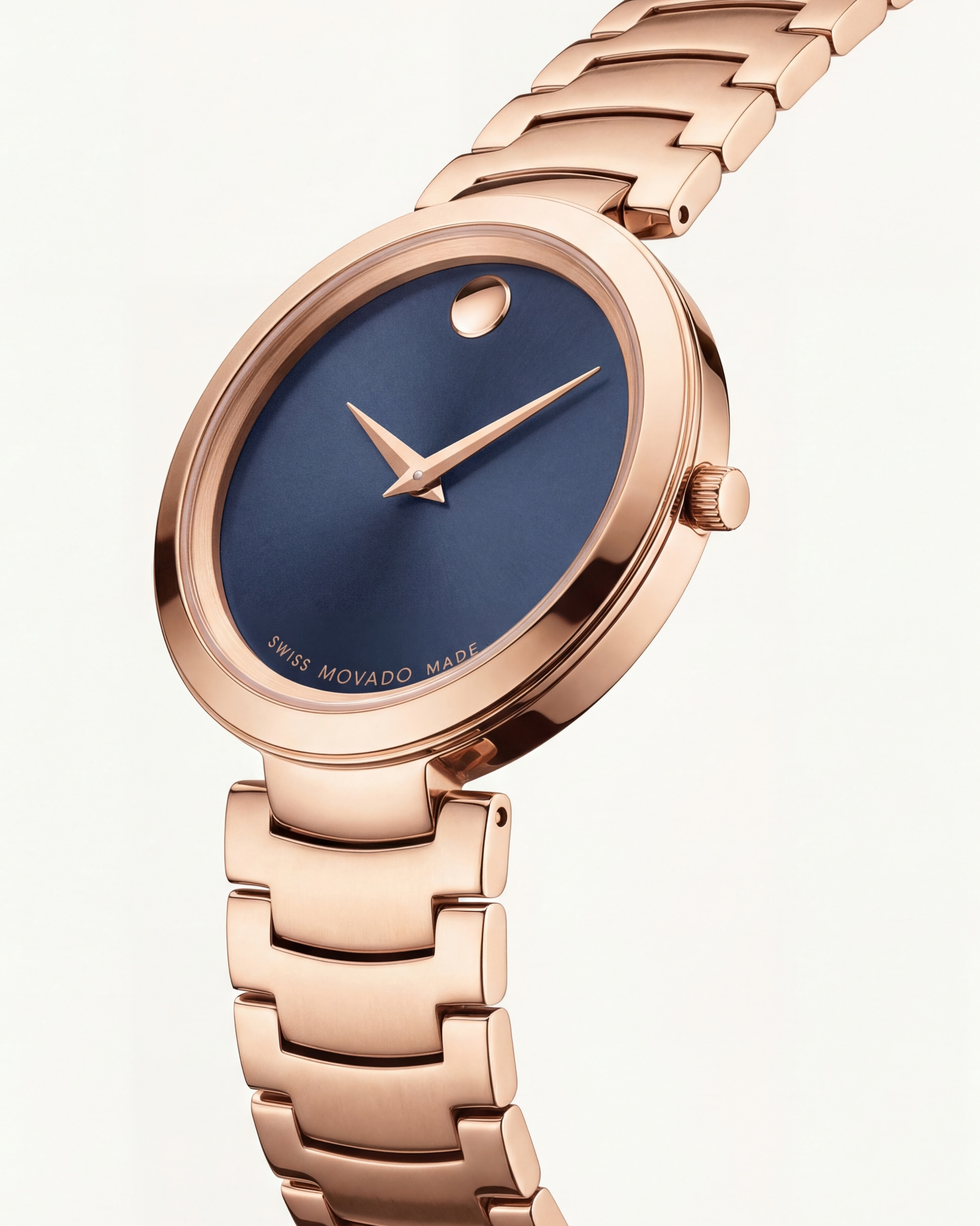 Rose Gold Minimalist Blue Sunray Dial Luxury Bracelet Watch – Women