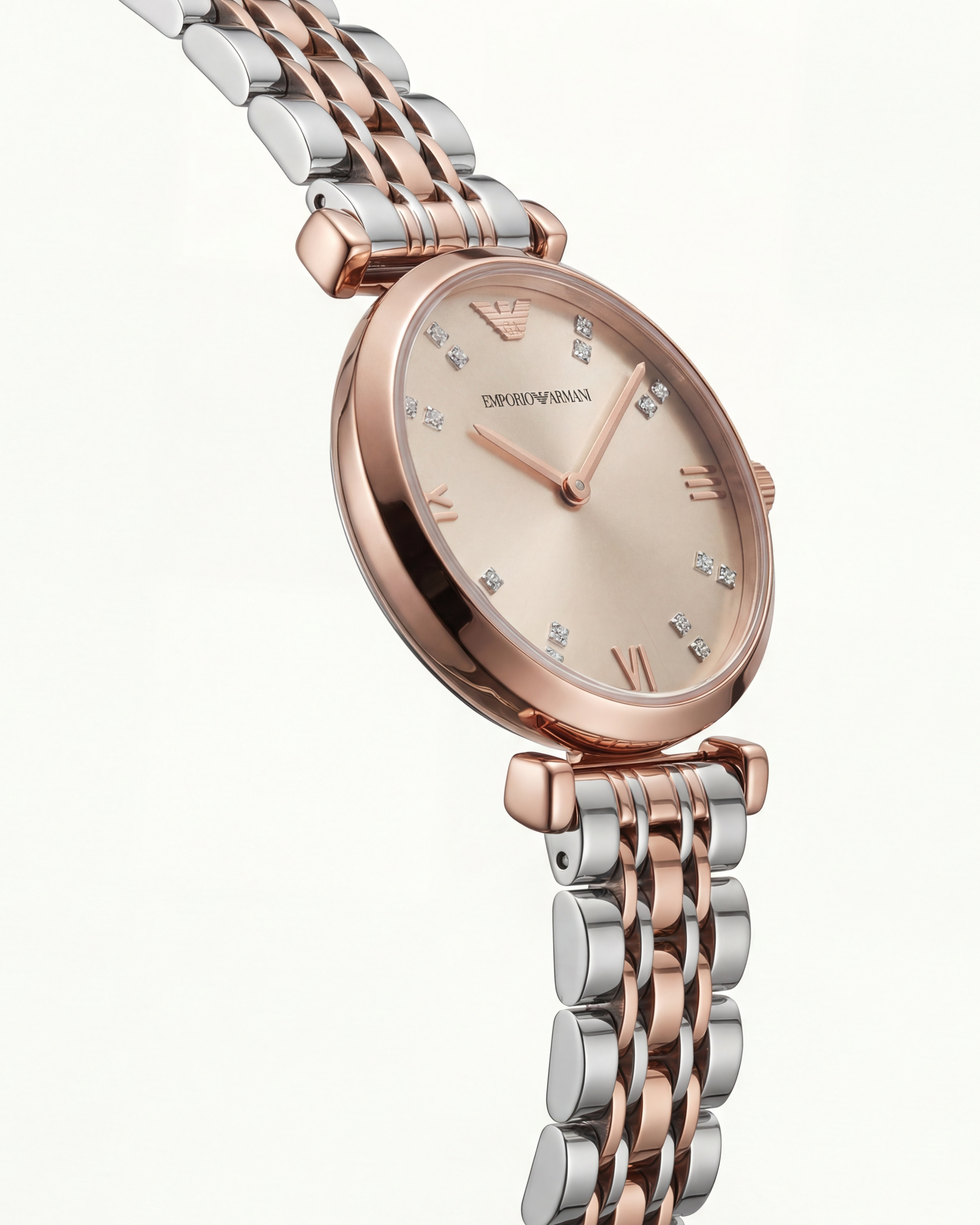Champagne Glow Crystal Watch – Two-Tone Signature Edition