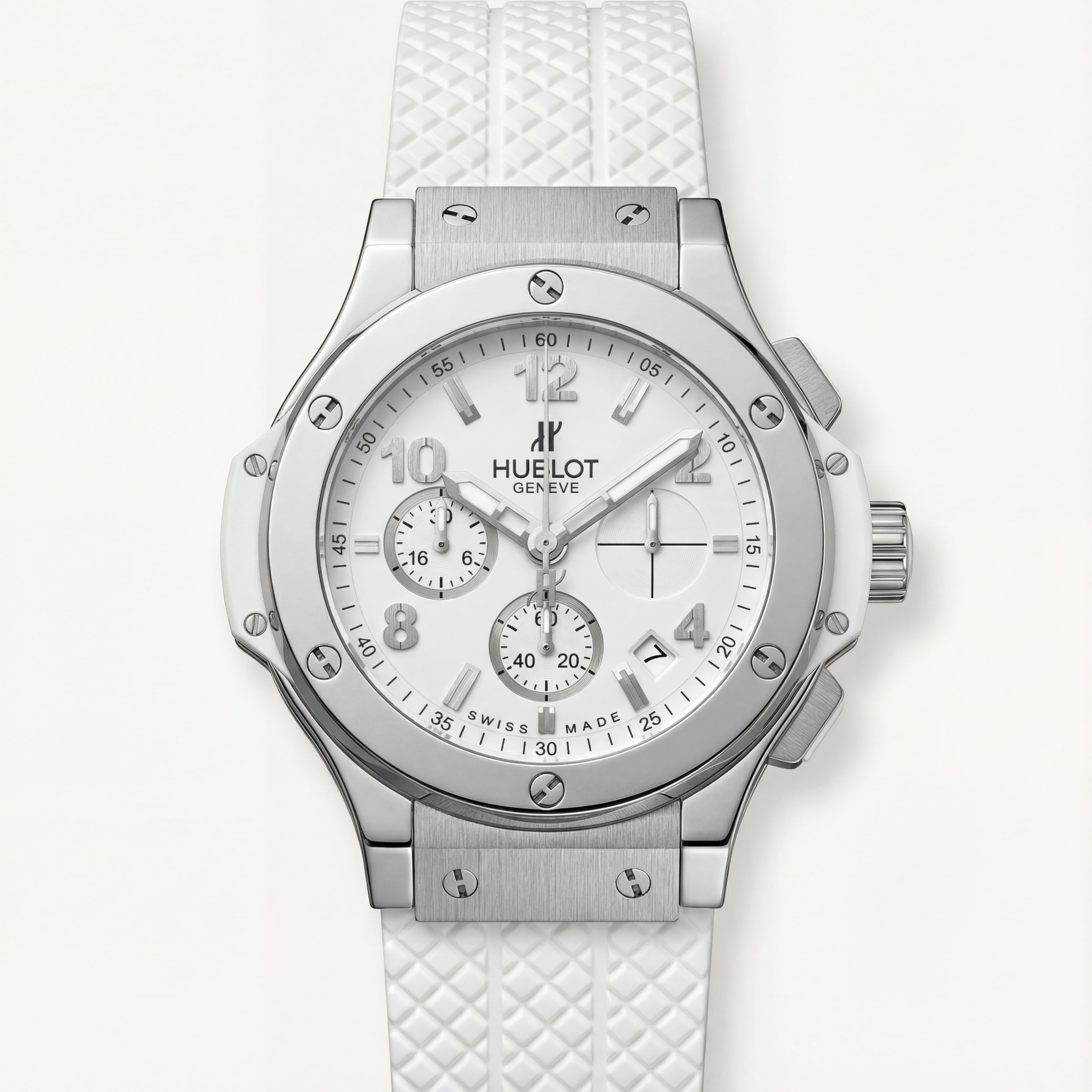 Arctic White Chronograph Steel Sports Watch