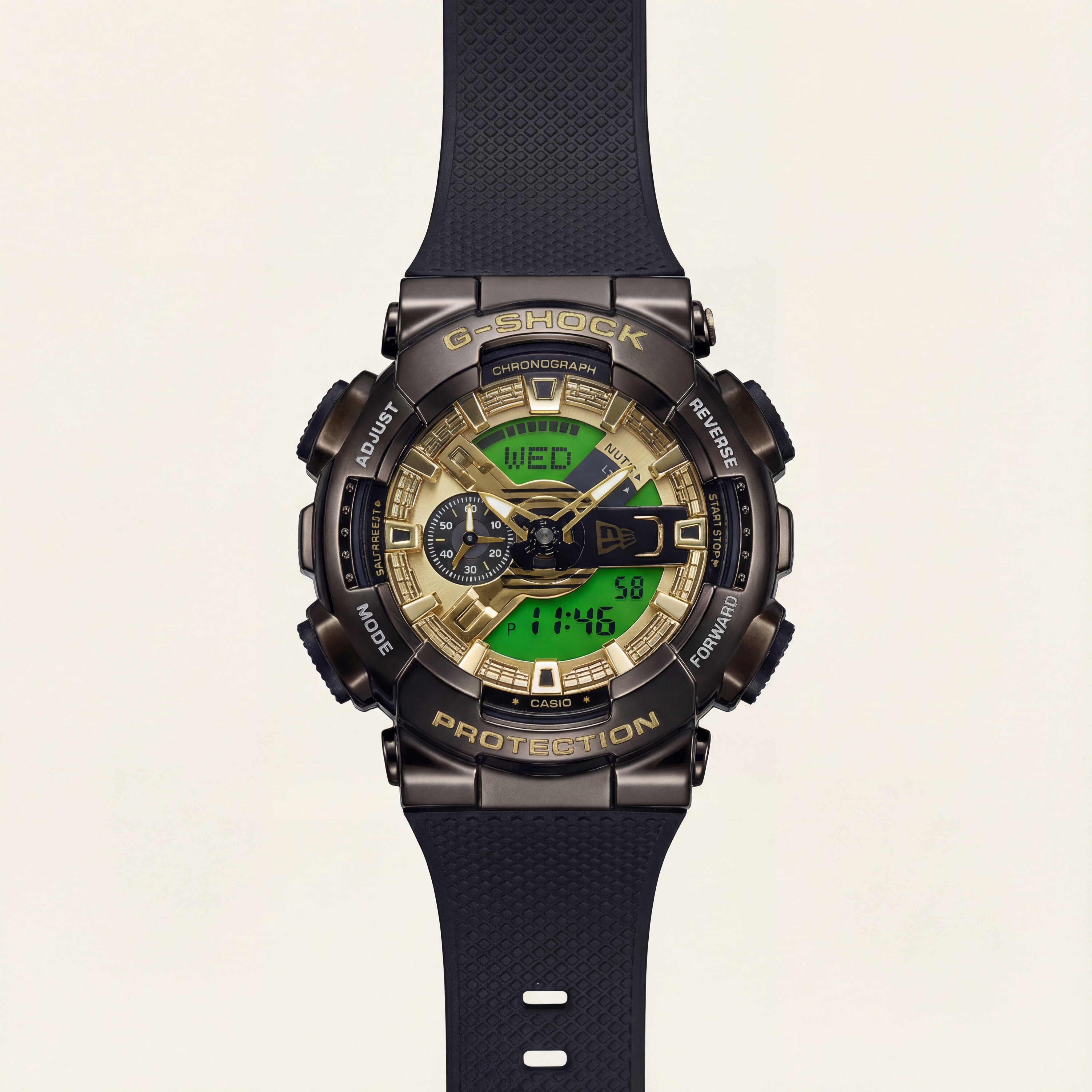 Gold Accent Hybrid Chronograph Tactical Sports Watch