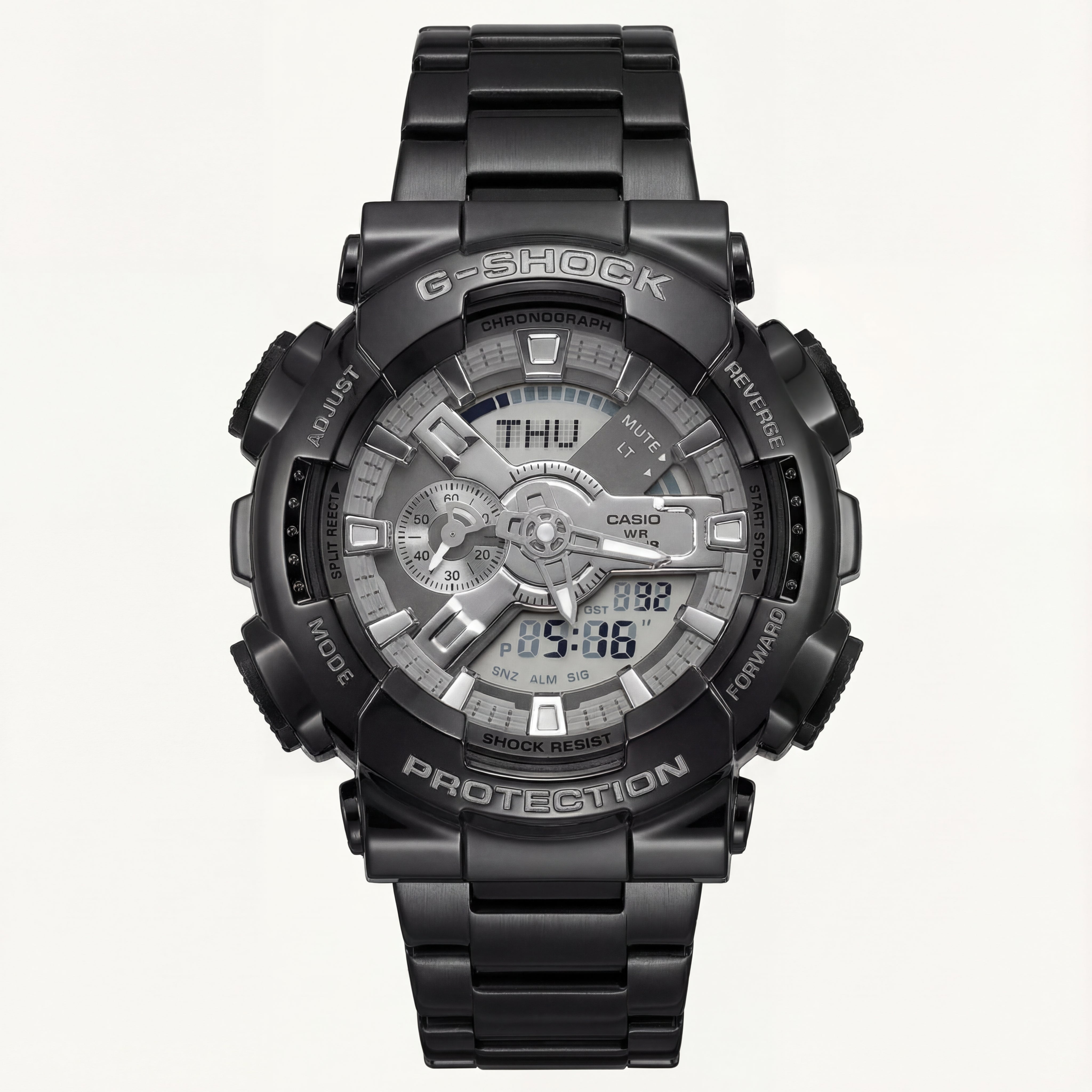 All-Black Digital-Analog Shock Resistant Men’s Sports Watch