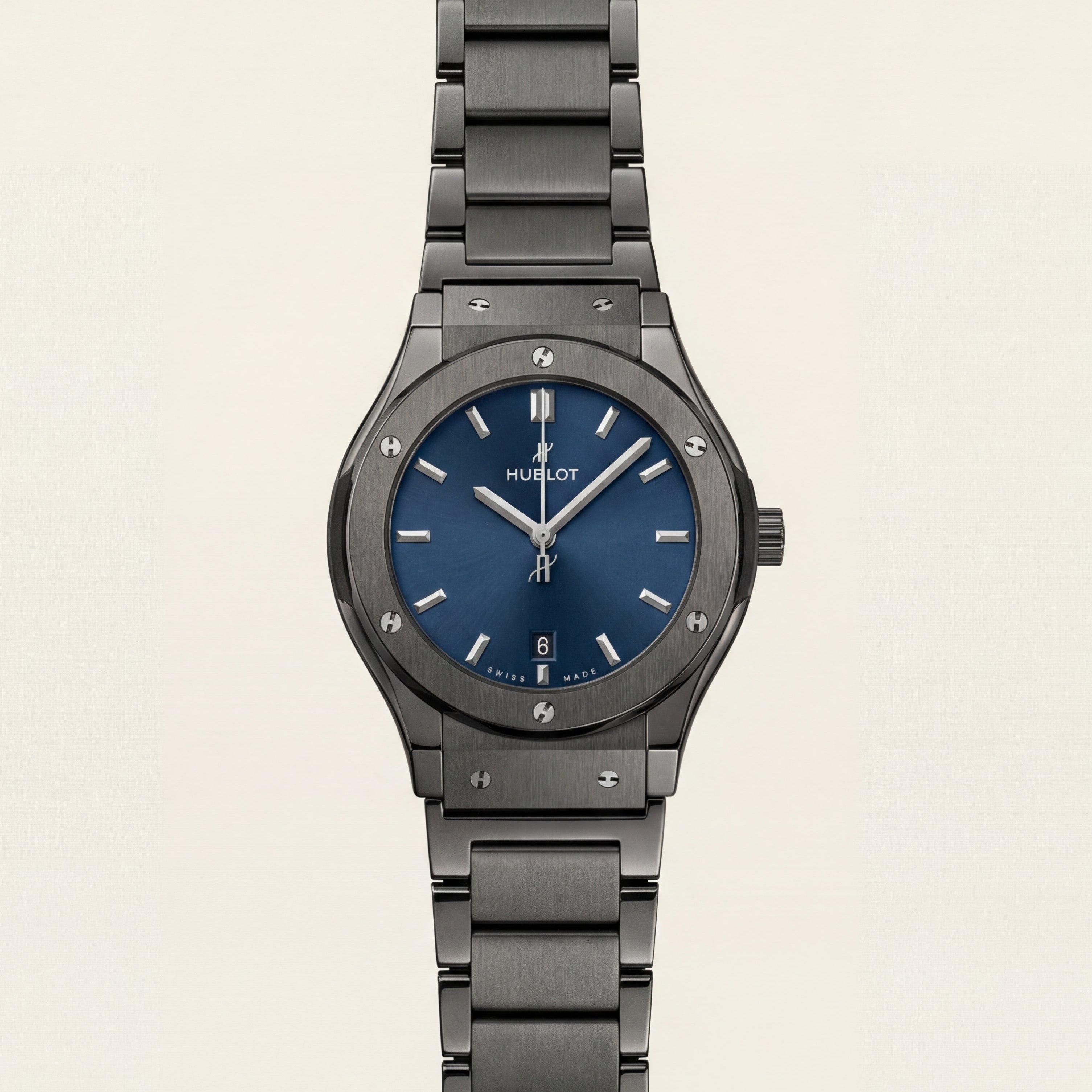 Matte Black Blue Sunburst Dial Minimalist Men’s Watch