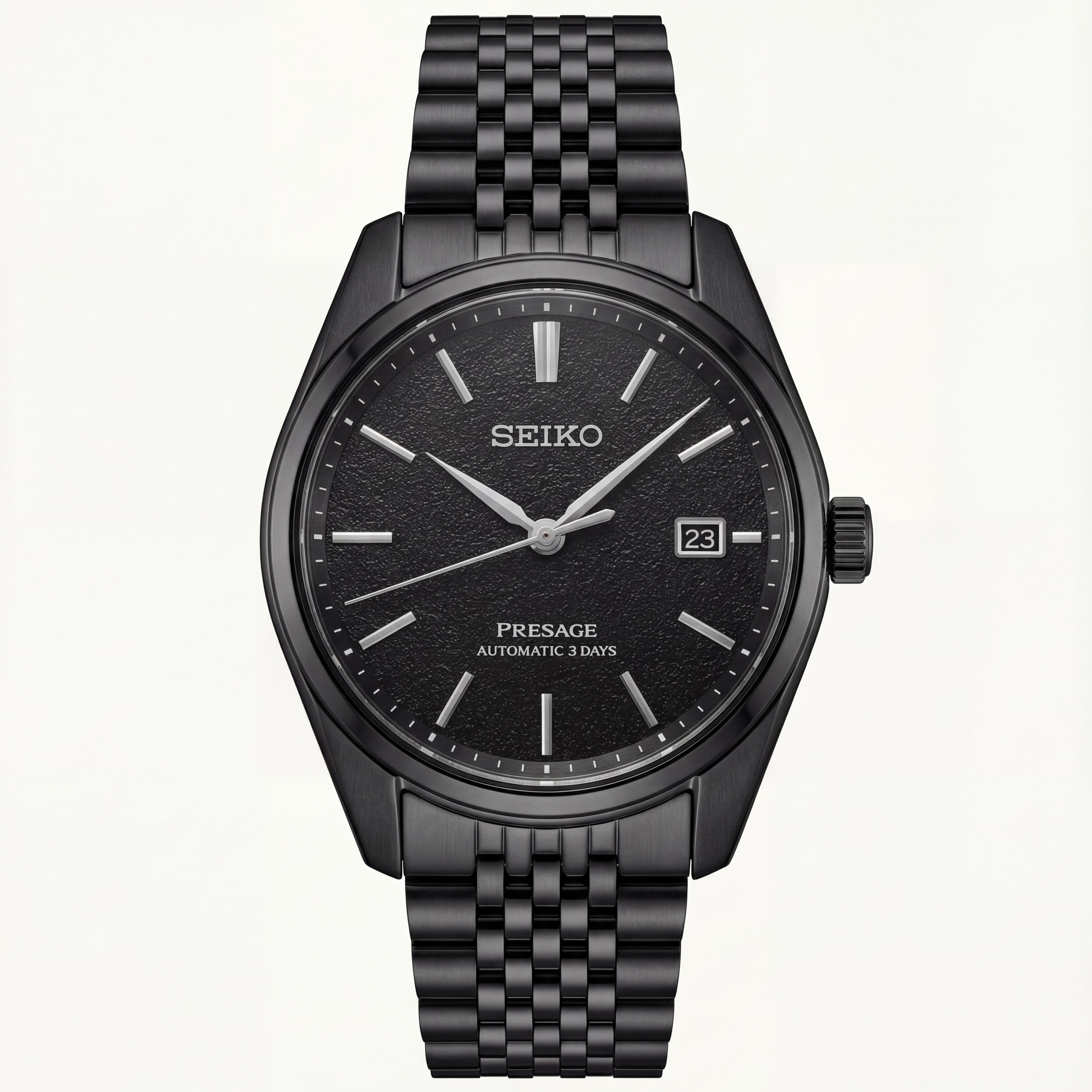 Black Textured Dial Automatic Power Reserve Men’s Watch