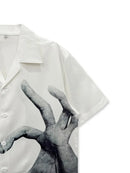 Men's Casual with Cute Heart Gesture Print Shirt