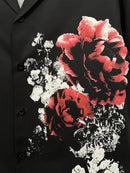 Men's Elegant Vintage Black Floral Print Shirt