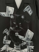 Men's Versatile Cat And Money Print Shirt