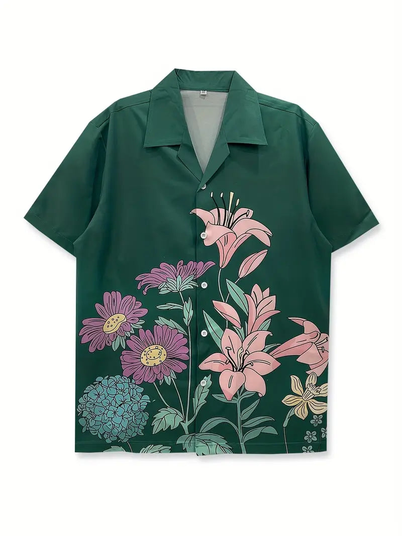 Men's Tropical Floral Print Shirt