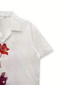 Men's Casual Floral Earth Laughs Print Shirt