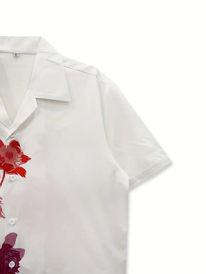 Men's Casual Floral Earth Laughs Print Shirt