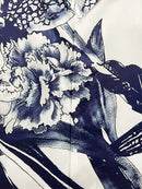 Men's Casual Blue Floral Print Shirt