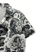 Men'S Floral Beach Retro Sketch Shirt