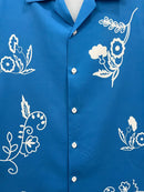 Men's Casual Blue Floral Shirt