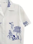 Men's Casual Attire Floral Print Short Sleeve Shirt