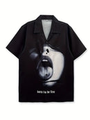 Men's Casual Dark Elements Abstract Shirt