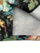 Men's Black Floral Oil Painting Style Casual Shirt