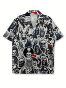 Men'S Skull Print Casual Shirt
