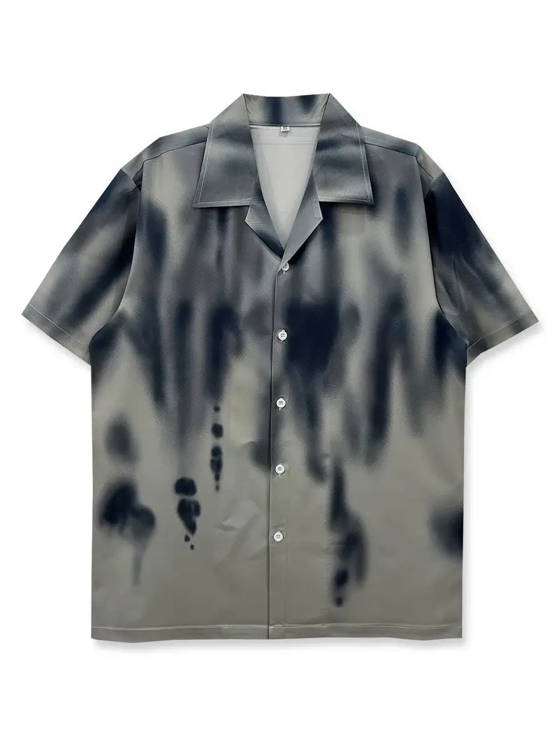 Men's Casual Tie-Dye Splatter Print Shirt