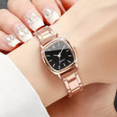 Women’s Elegant Rose-Gold Square Dial Bracelet Watch