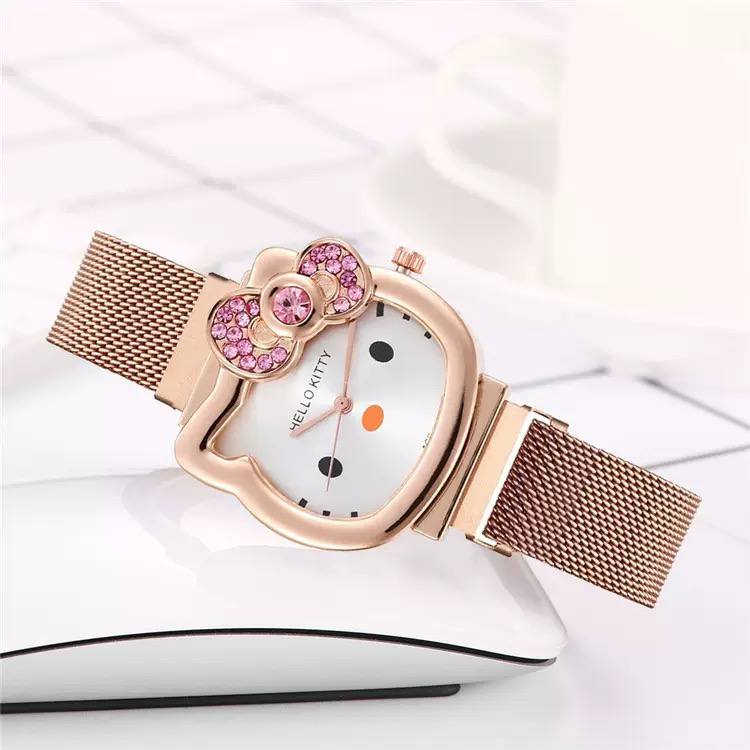 Hello Kitty Rose-Gold Crystal Bow Women’s Watch